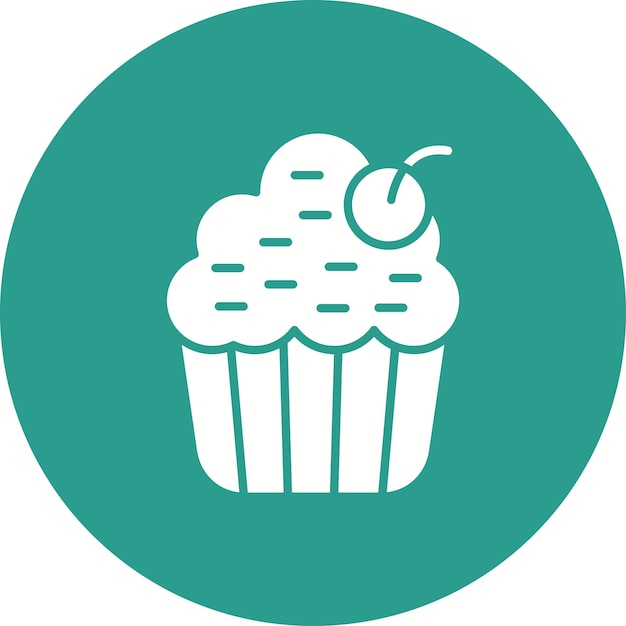 Imagen vectorial del icono del muffin Se puede usar para la mañana y el desayuno