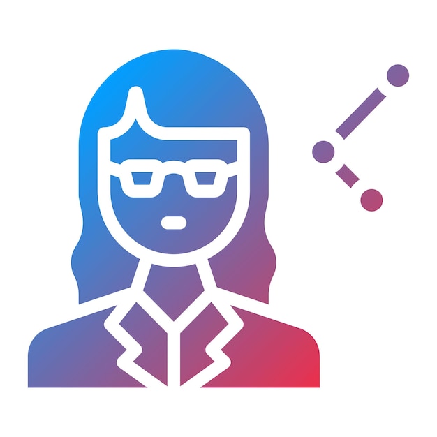 La imagen vectorial del icono de la mujer científica se puede utilizar para los logros