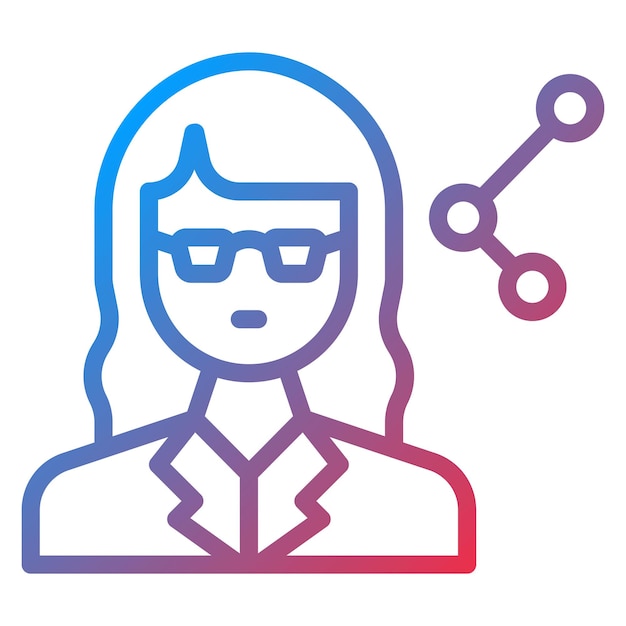 La imagen vectorial del icono de la mujer científica se puede utilizar para los logros