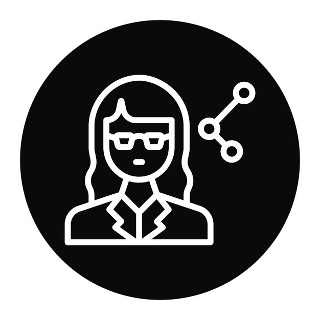 La imagen vectorial del icono de la mujer científica se puede utilizar para los logros