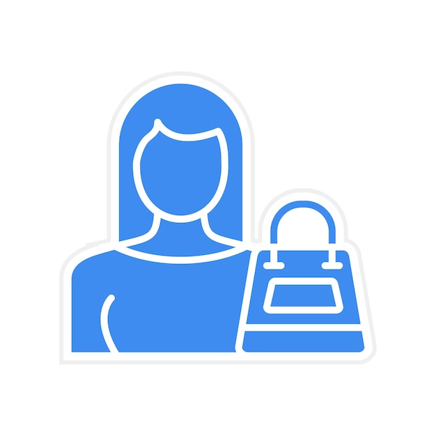 Imagen vectorial del icono de la mujer de compras Se puede usar para la limpieza de la casa