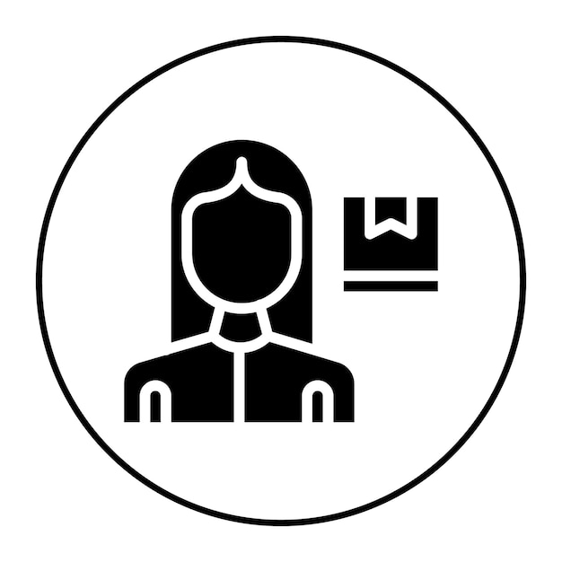 Imagen vectorial del icono de la mujer destinataria Puede utilizarse para los servicios domésticos