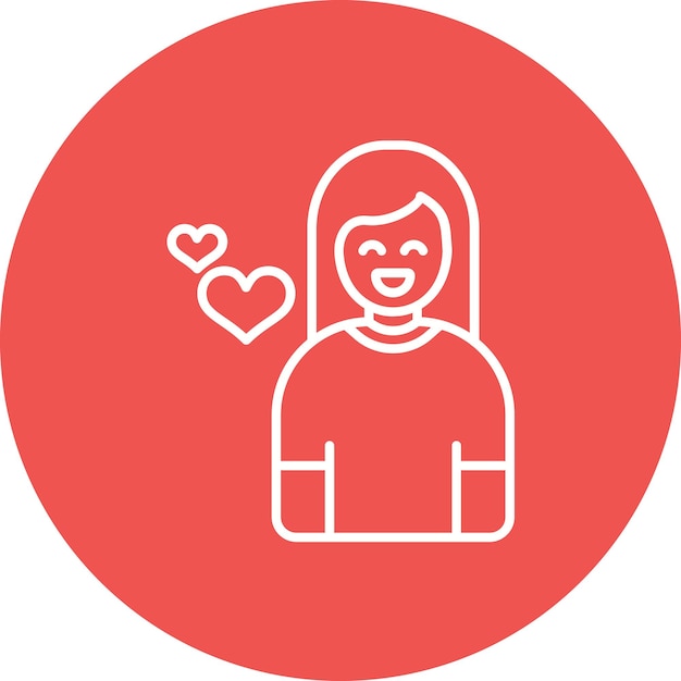 La imagen vectorial del icono de la mujer feliz se puede usar para la comodidad