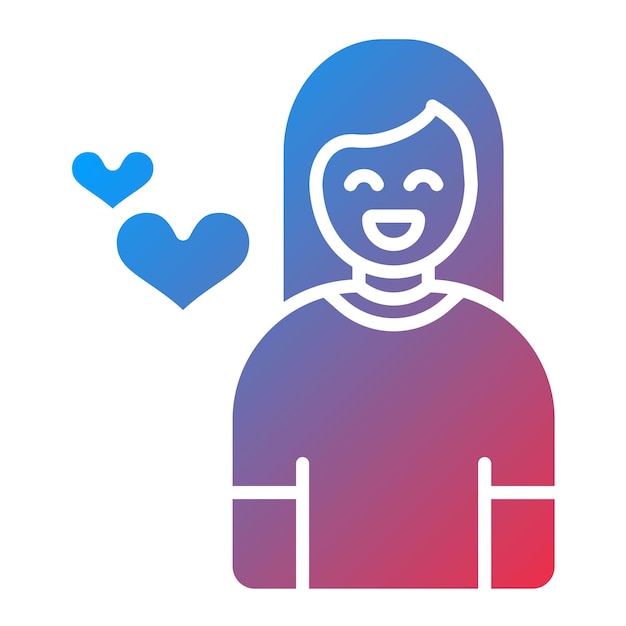 La imagen vectorial del icono de la mujer feliz se puede usar para la comodidad
