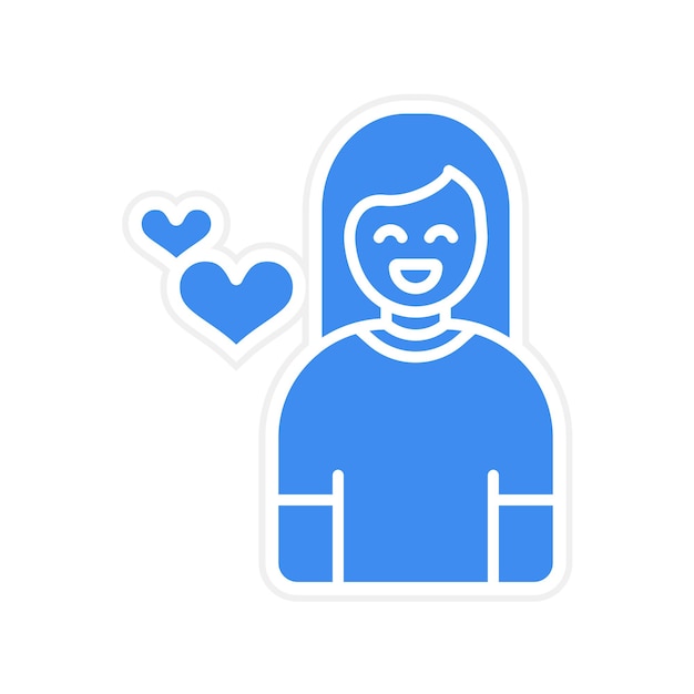 La imagen vectorial del icono de la mujer feliz se puede usar para la comodidad