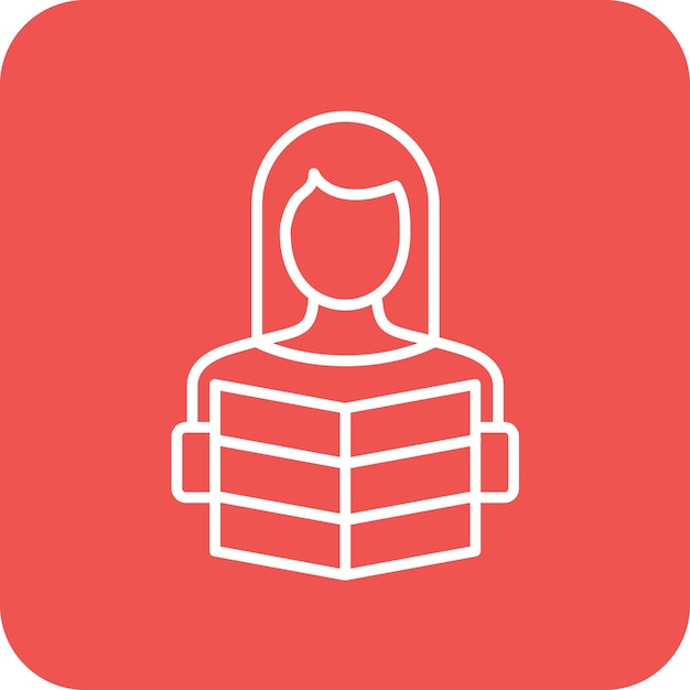 Imagen vectorial de icono de mujer leyendo Se puede usar para la limpieza de la casa