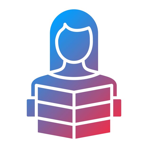 Imagen vectorial de icono de mujer leyendo Se puede usar para la limpieza de la casa