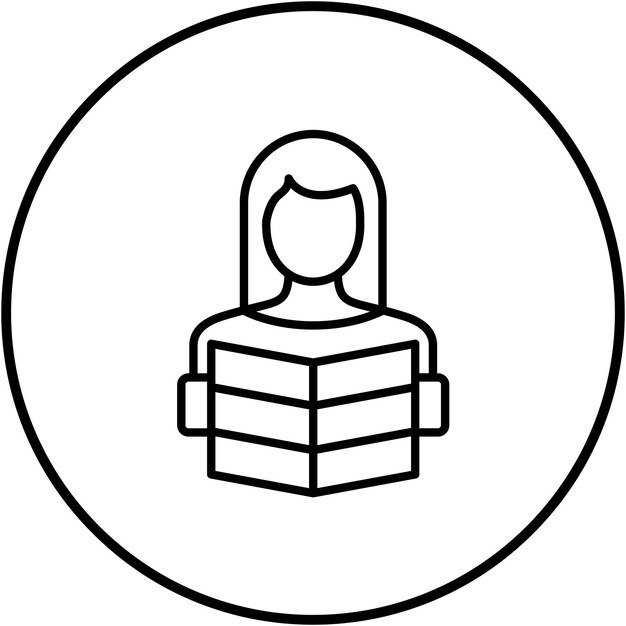 Imagen vectorial de icono de mujer leyendo Se puede usar para la limpieza de la casa