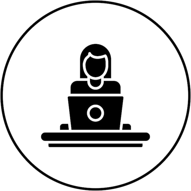 Imagen vectorial del icono de Mujeres que trabajan en el hogar Se puede utilizar para trabajar desde el hogar