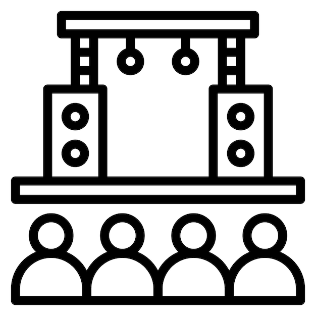 Imagen vectorial del icono de la multitud del concierto Se puede usar para Rock and Roll