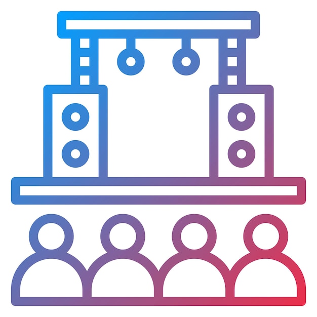 Imagen vectorial del icono de la multitud del concierto Se puede usar para Rock and Roll
