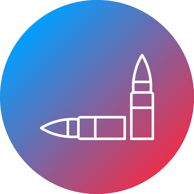 Imagen vectorial de icono de munición Se puede usar para militares