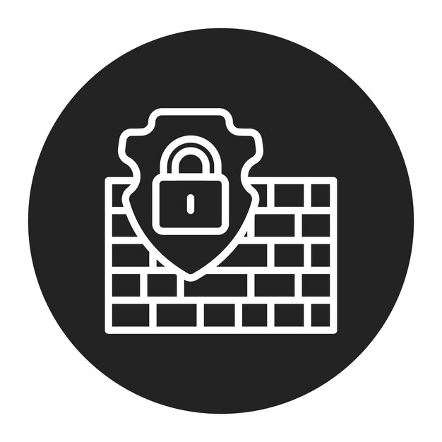 La imagen vectorial del icono del muro cibernético se puede utilizar para la seguridad de la información