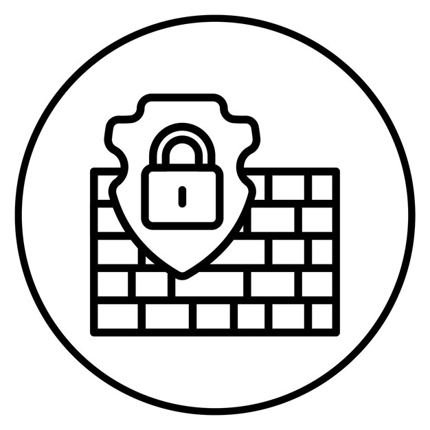 La imagen vectorial del icono del muro cibernético se puede utilizar para la seguridad de la información
