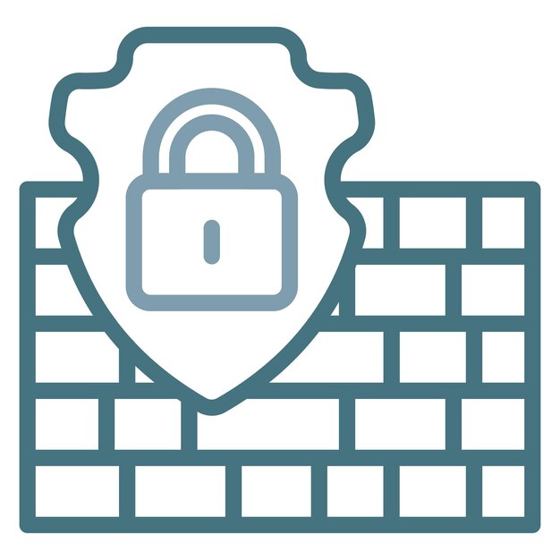 La imagen vectorial del icono del muro cibernético se puede utilizar para la seguridad de la información