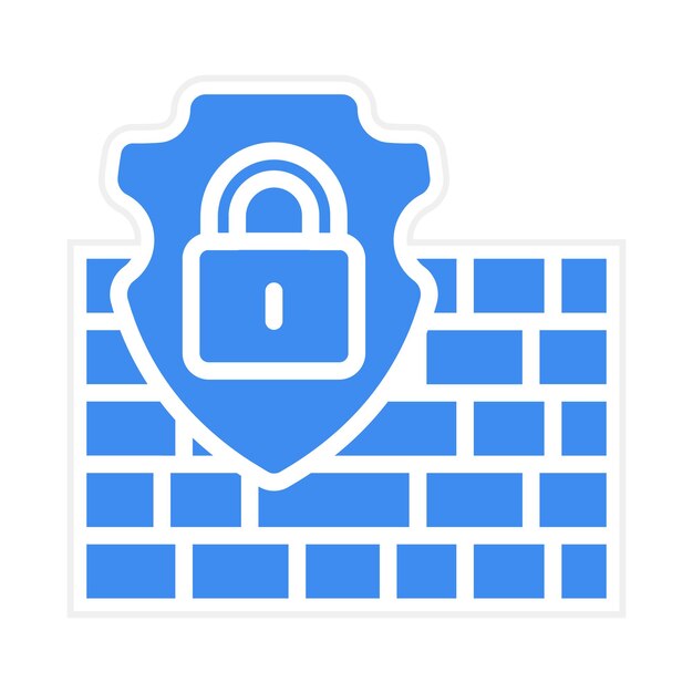 La imagen vectorial del icono del muro cibernético se puede utilizar para la seguridad de la información