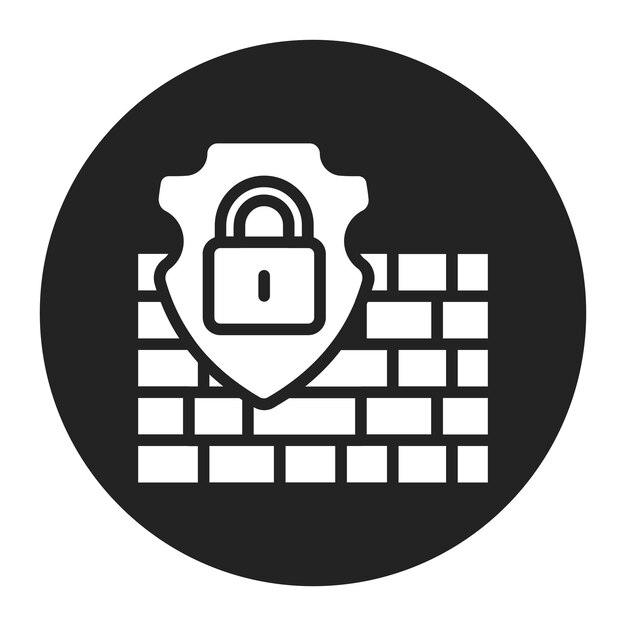 La imagen vectorial del icono del muro cibernético se puede utilizar para la seguridad de la información