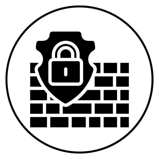 La imagen vectorial del icono del muro cibernético se puede utilizar para la seguridad de la información