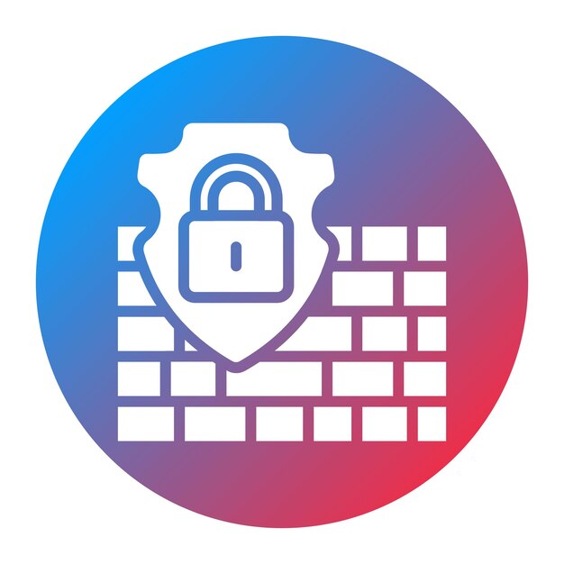 La imagen vectorial del icono del muro cibernético se puede utilizar para la seguridad de la información