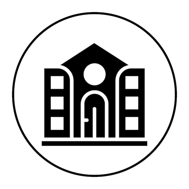 Imagen vectorial del icono del museo Se puede utilizar para Museo