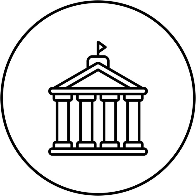 Imagen vectorial del icono del museo Se puede utilizar para la prehistoria