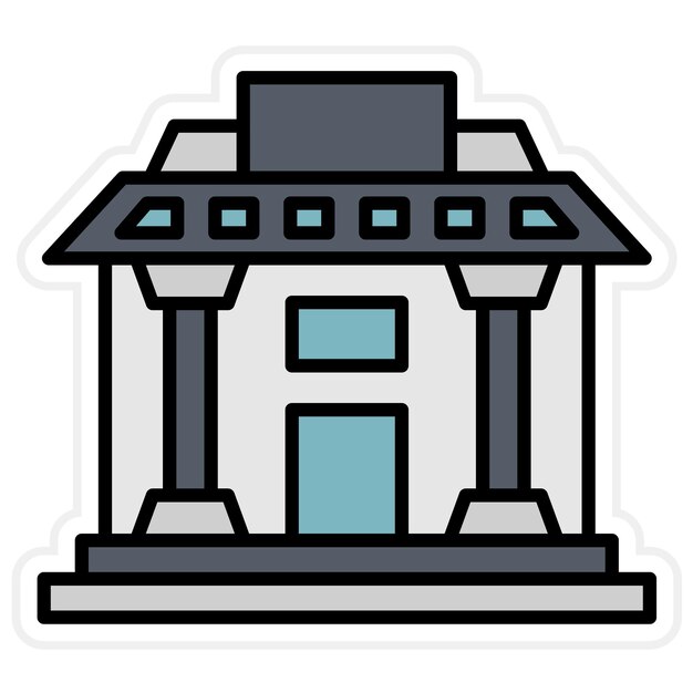 Imagen vectorial del icono del museo Se puede utilizar para la Universidad