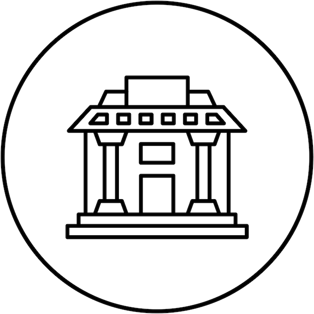 Imagen vectorial del icono del museo Se puede utilizar para la Universidad