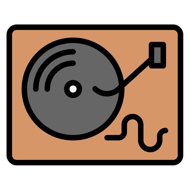 Imagen vectorial de icono de música de grabación Se puede usar para Retro