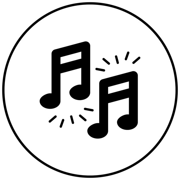 Imagen vectorial de icono de música Se puede usar para el Año Nuevo