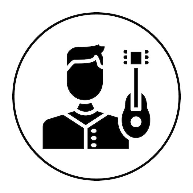 Imagen vectorial del icono del músico Se puede usar para Diversidad