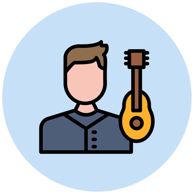 Imagen vectorial del icono del músico Se puede usar para Diversidad