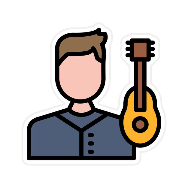 Imagen vectorial del icono del músico Se puede usar para Diversidad