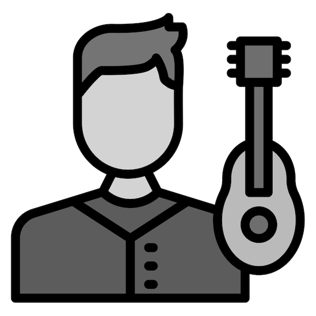 Imagen vectorial del icono del músico Se puede usar para Diversidad