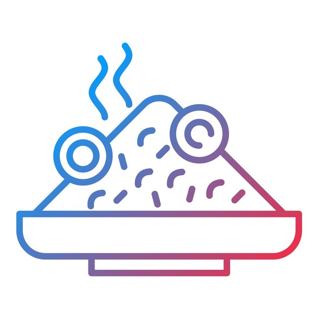 La imagen vectorial del icono de Nasi Goreng se puede usar para World Cuisine