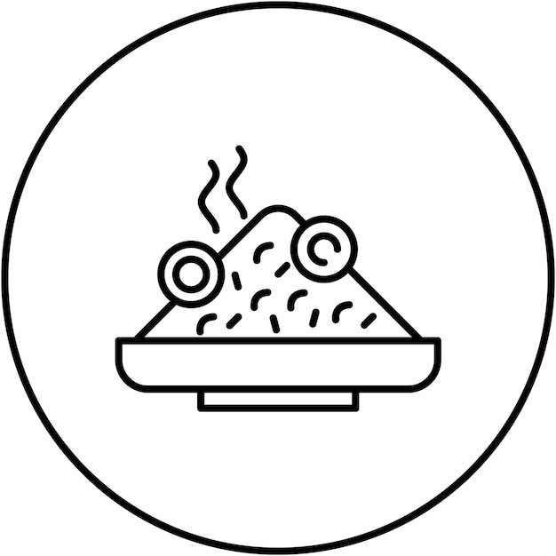 La imagen vectorial del icono de Nasi Goreng se puede usar para World Cuisine