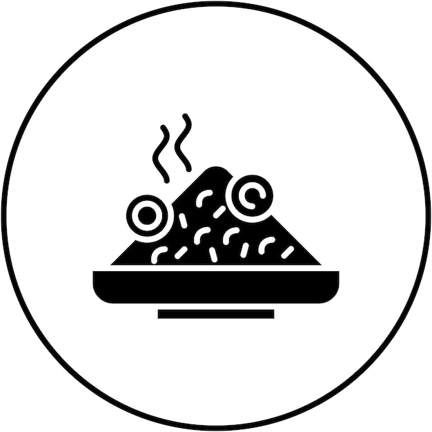 La imagen vectorial del icono de Nasi Goreng se puede usar para World Cuisine