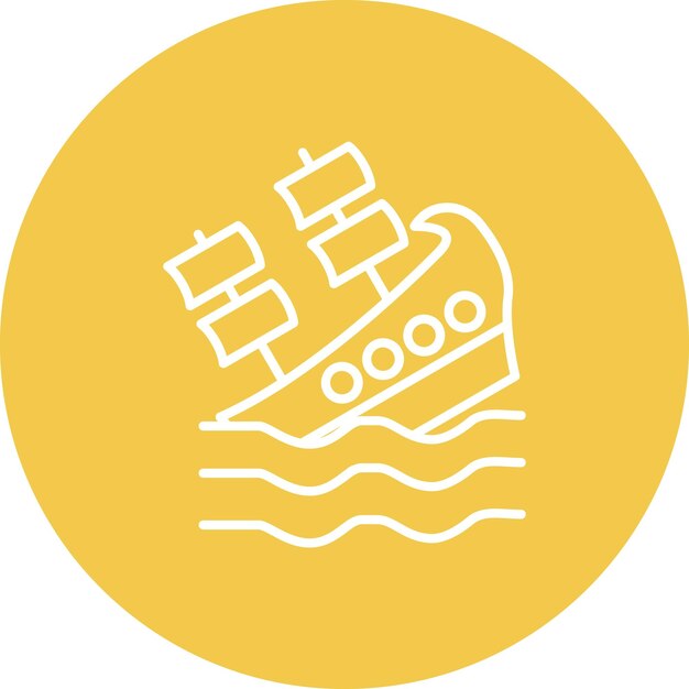 Imagen vectorial del icono del naufragio Se puede usar para Pirate