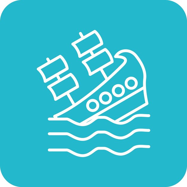 Imagen vectorial del icono del naufragio Se puede usar para Pirate