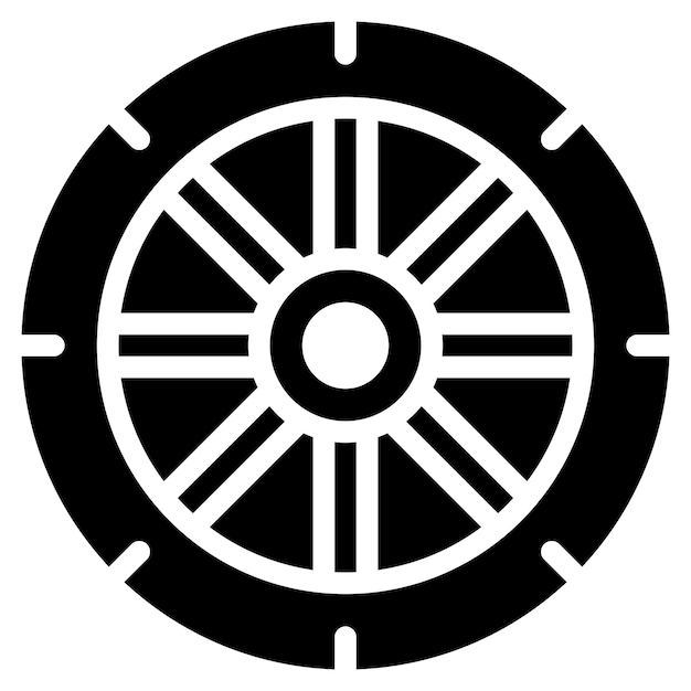 Imagen vectorial de icono de neumático plano Se puede utilizar para el agotamiento
