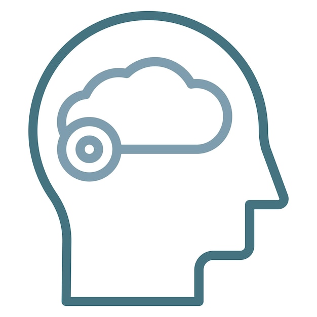 Imagen vectorial de icono de niebla mental Se puede utilizar para el agotamiento