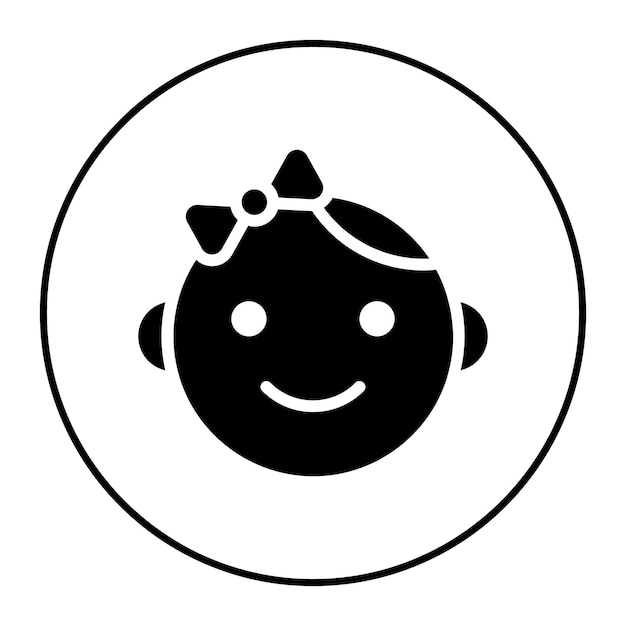 Imagen vectorial del icono de la niña se puede usar para la ducha de bebé