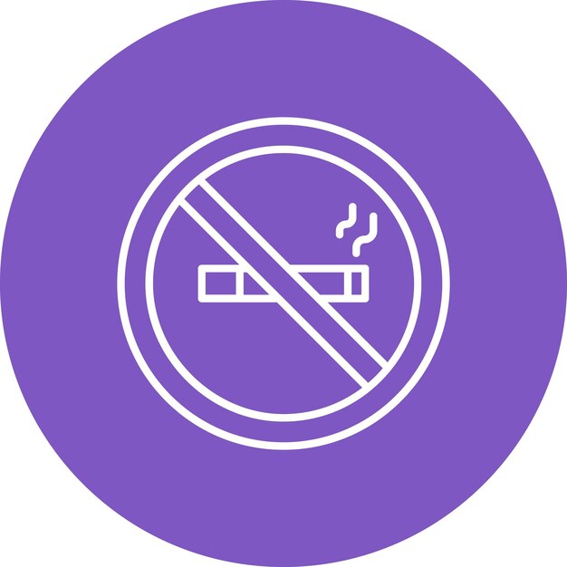 Imagen vectorial de icono de No Fumar Puede utilizarse para Inmigración