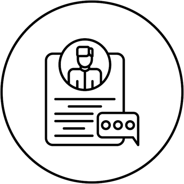 Imagen vectorial del icono de la nota de la entrevista posterior Se puede utilizar para la agencia de reclutamiento