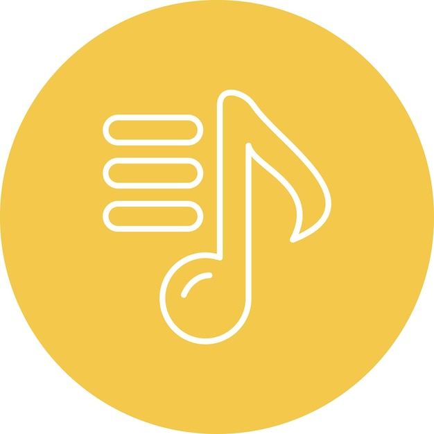 Imagen vectorial de icono de nota musical Se puede usar para bodas