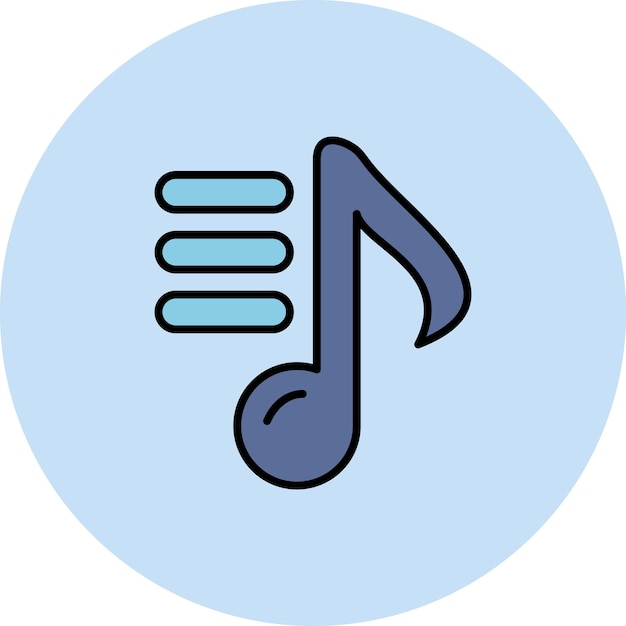 Imagen vectorial de icono de nota musical Se puede usar para bodas