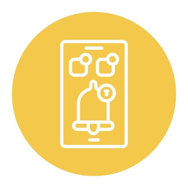 Imagen vectorial del icono de las notificaciones de la aplicación Se puede utilizar para el comercio minorista digital