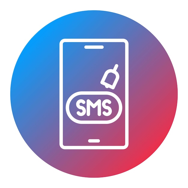 Imagen vectorial del icono de las notificaciones de SMS Se puede utilizar para el comercio minorista digital