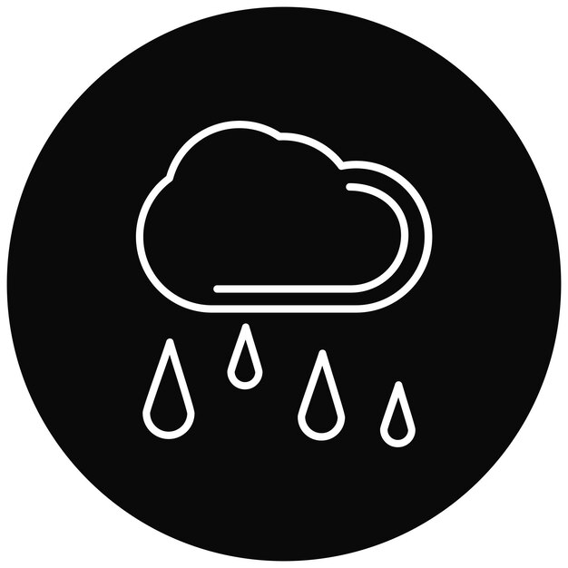 La imagen vectorial del icono de las nubes lluviosas se puede usar para la primavera