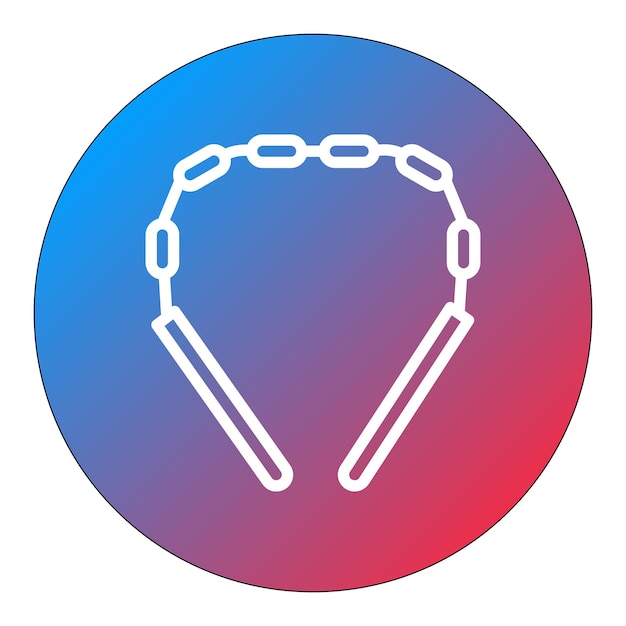 La imagen vectorial del icono nunchaku se puede usar para disparar