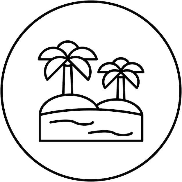 La imagen vectorial del icono del Oasis se puede usar para In The Wild